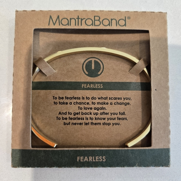 MantraBand Jewelry - MantraBand Fearless Gold Open Cuff Bracelet NWT